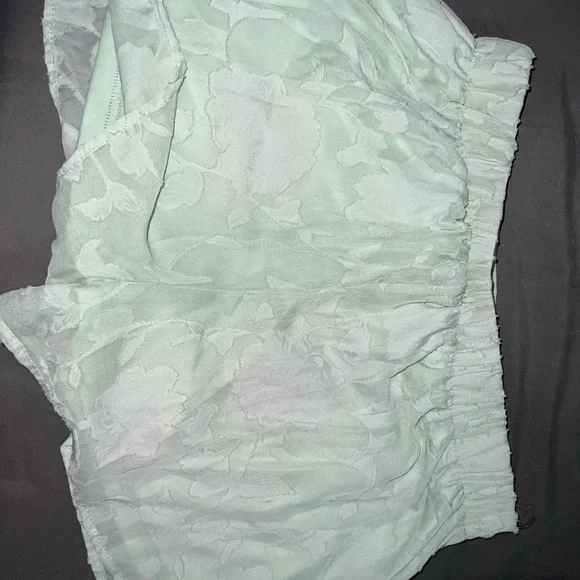 Mint Lace Two Piece Blouse and Shorts Set - Picture 5 of 5